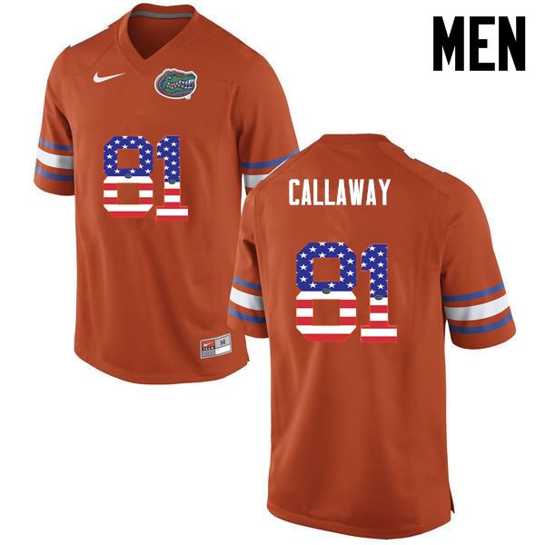 Men's NCAA Florida Gators Antonio Callaway #81 Stitched Authentic USA Flag Fashion Nike Orange College Football Jersey QWP2065DL